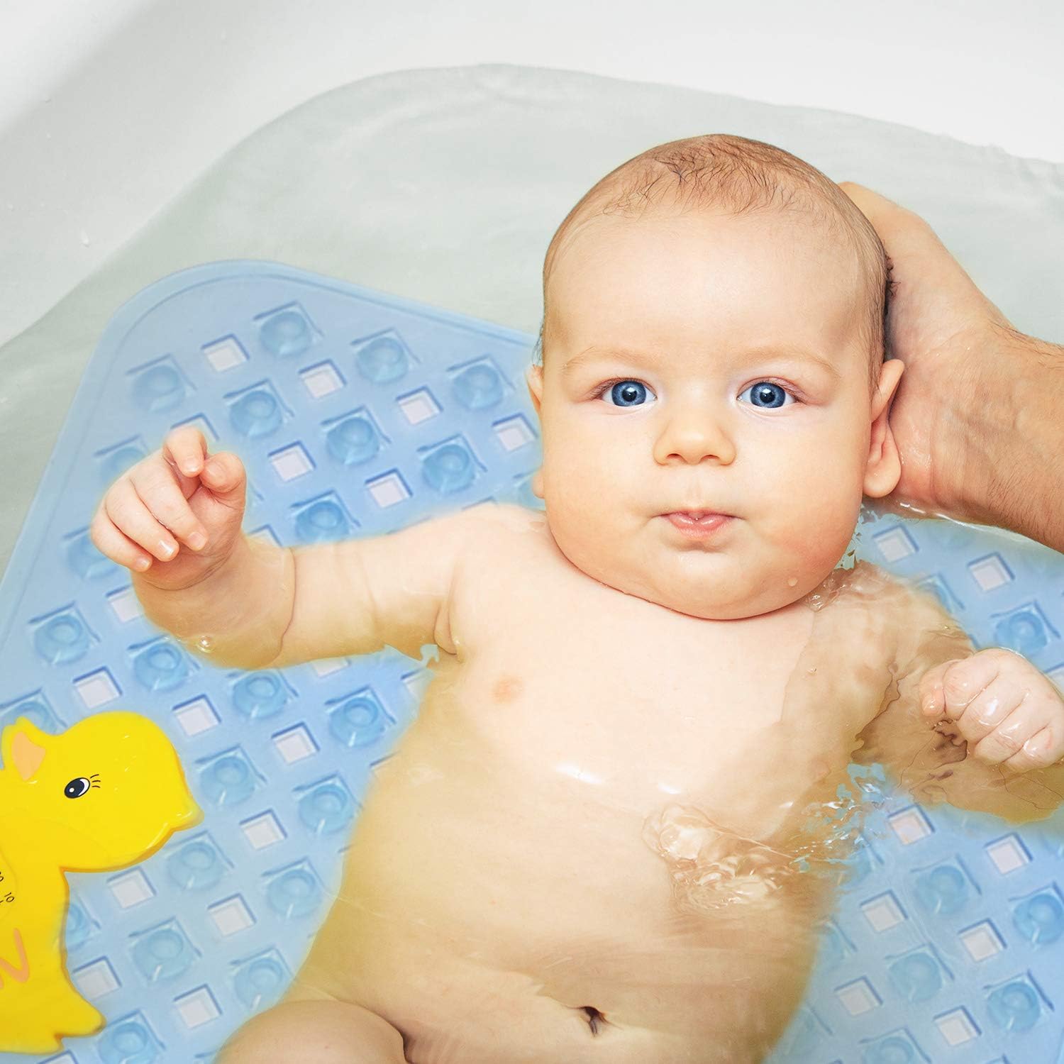 YINENN Bath Tub Shower Mat 35x15.5 Inch Non-Slip and Phthalate Latex Free,Bathtub Mat with Suction Cups,Machine Washable XL Size Bathroom Mats with Drain Holes (Blue): Health & Personal Care
