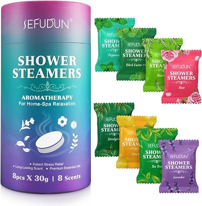 ATOANY Shower Steamers Aromatherapy 8 Pack 8 Scents Natural Essential Oils