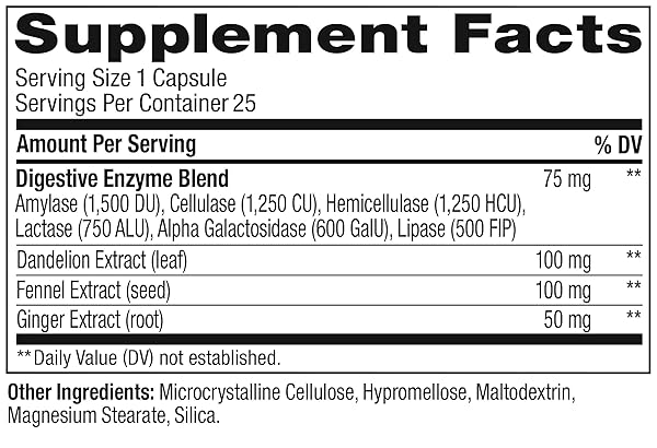 OLLY BEAT THE BLOAT CAPSULES, DIGESTIVE SUPPORT ENZYMES, SUPPLEMENT FOR WOMEN – 25 COUNT