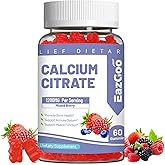 Calcium Citrate Gummies - Chewable 1200mg Calcium Gummies for Women &amp; Men | Calcium Supplement for Muscle &amp; Immune Support | High Absorption | Sugar Free | Mixed Berry Flavor | 60 Gummies
