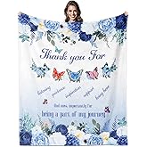 IWADNYI Thank You Gifts for Women, Appreciation Gift Blanket 60"X50", Retirement Gift for Women, Thank You Gifts for Coworkers, Employees, Teachers, Nurses