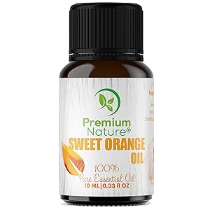 Organic Aromatherapy Sweet Orange Essential Oil - 100% Pure Essential Oil for Hair, Skin and Diffuser Best Therapeutic Grade Essential Oil (10mL) (Sweet Orange Oil)