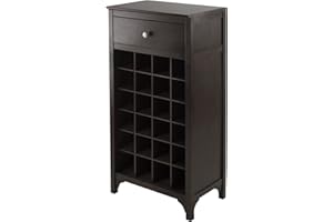 Winsome Ancona Modular 24 Bottle Wine Cabinet with Drawer 19.09W x 12.6D x 37.52H-Inches, Dark Espresso