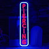 LULANMP Piercing Neon Sign for Wall Decor Dimmable Letter LED Neon Sign for Salon Studio Shop Red Neon Lights for Body Piercing Business Store Tattoo SPA Shop Wall Decoration