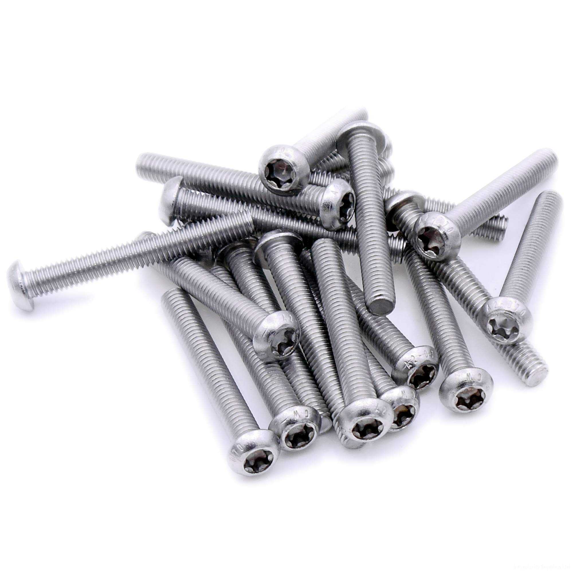 M6 (6mm x 25mm) TX Socket Button Machine Screw (Bolt) - Stainless Steel (A2) (Pack of 20)