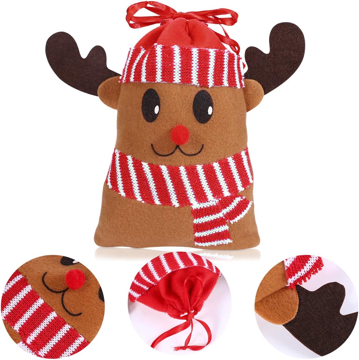 12Pcs Christmas Drawstring Gift Wrapping Bags Pouches, Small Gift Bags - Image 3