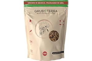 GrubTerra Golden Dried Black Soldier Fly Larvae - Premium Supplement to Increase Egg Production for Hen Treats, Bird Feed, Chicken Feeder, Pet Bird Food, and Wildbird Feed, Never from China! (10lb)