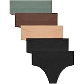 Organic Basics womens Smooth Recycled Nylon Seamless Thong Underwear 5-pack