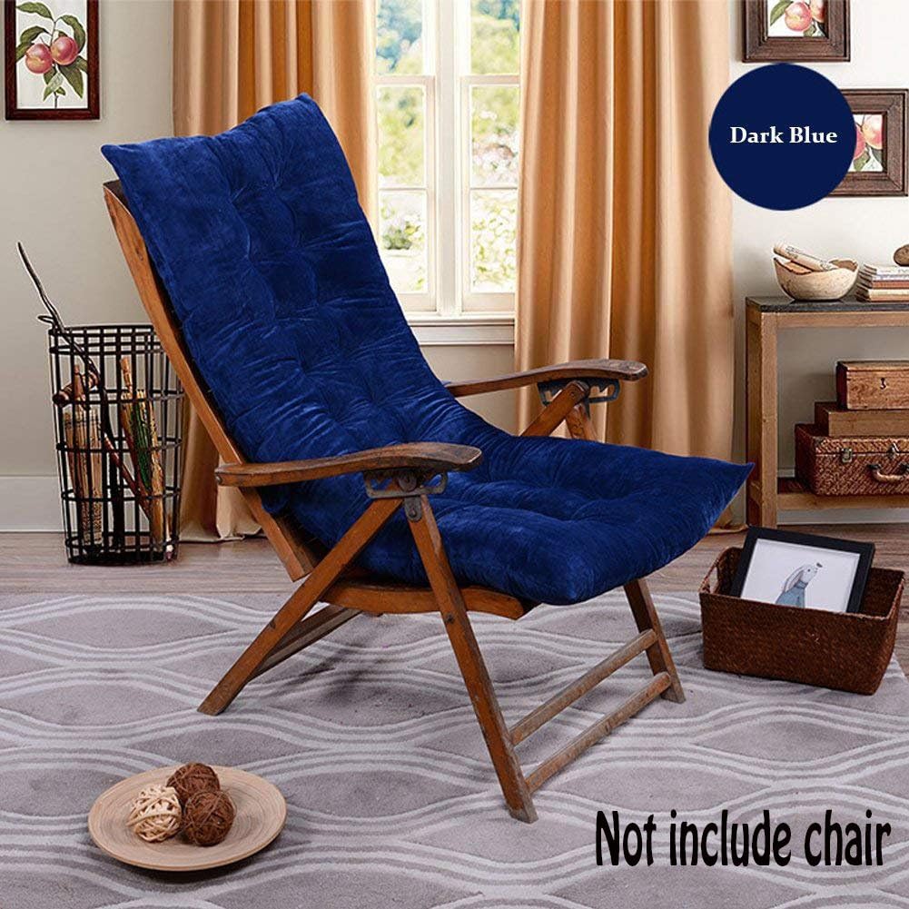 chengyu High Back Chaise Lounge Cushion Non-Slip Rocking Chair Cushion Outdoor Mattress HL 120 * 50 N for Garden Sun Lounger Recliner Indoor Veranda (Dark Blue)