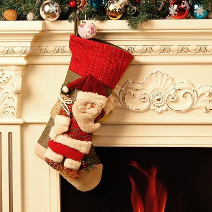 Classic Festive Decor Christmas Stockings 3d Cute Cartoon Santa Claus Stocking