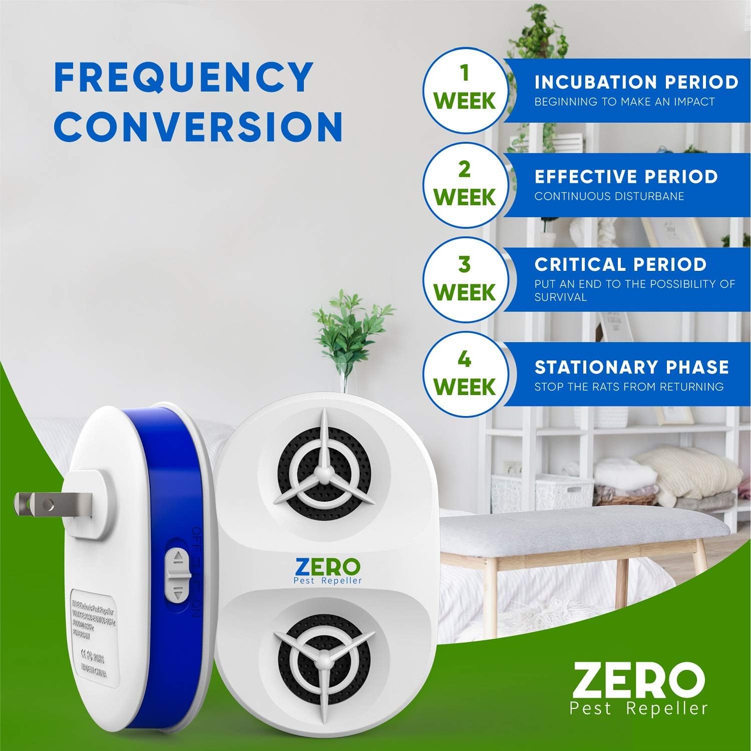ZEROPEST Ultrasonic Pest Repeller Plug in Electronic Pest Defender Repellent Pest Control Reject Devices for Rat Mosquito Mice Spider Ant Roaches Bugs Flea Insect : Garden & Outdoor