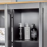 Home Source 3 Door Wardrobe, Oak Effect Top, Dark Grey, 5 Shelves view 6