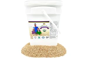WHEATLAND Organic White Wheat Berries, 20lb, Premium USA Grown, 25 Year Shelf Life, Chemical Free, Non-GMO, Kosher, Resealable Mylar Liner w/Oxygen Absorber