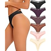READY TO LOVE Women's Underwear Seamless Thongs 6 Pack No Show Thong Breathable Invisibles Hollow Out Sexy Panties Underwear