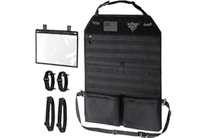 WYNEX Tactical Car Seat Back Organizer with Gun Rack, Upgrade Tactical MOLLE Seatback Cover Protector Universal Fit Vehicles 