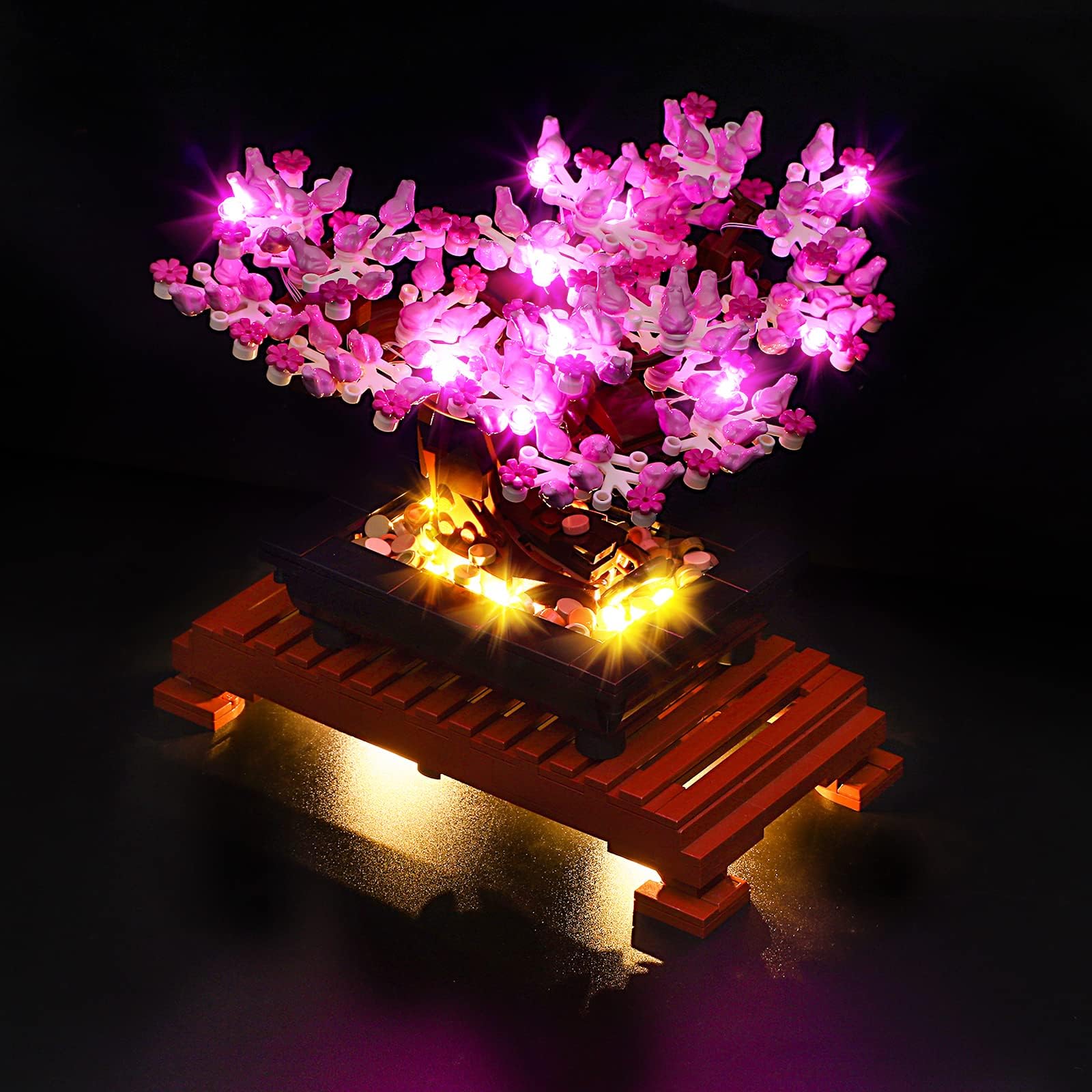 YEABRICKS LED Light for Lego-10281 Creator Expert Bonsai Tree(Pink) Building Blocks Model (Lego Set NOT Included)