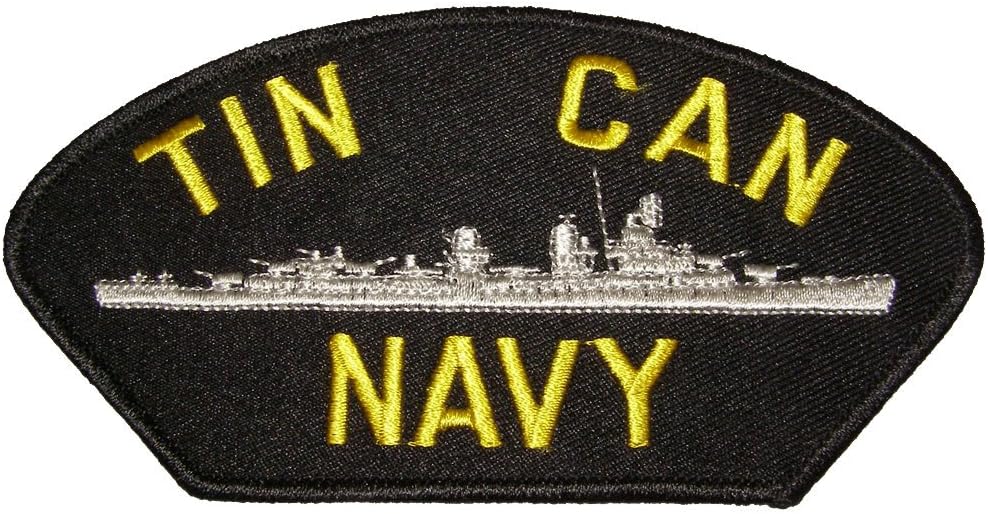TIN CAN NAVY with DESTROYER PATCH Yellow and Silver on