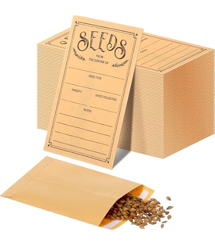 Seed Storage Organizer, 50 Pockets Seed Sleeves Binder With Envelopes Garden
