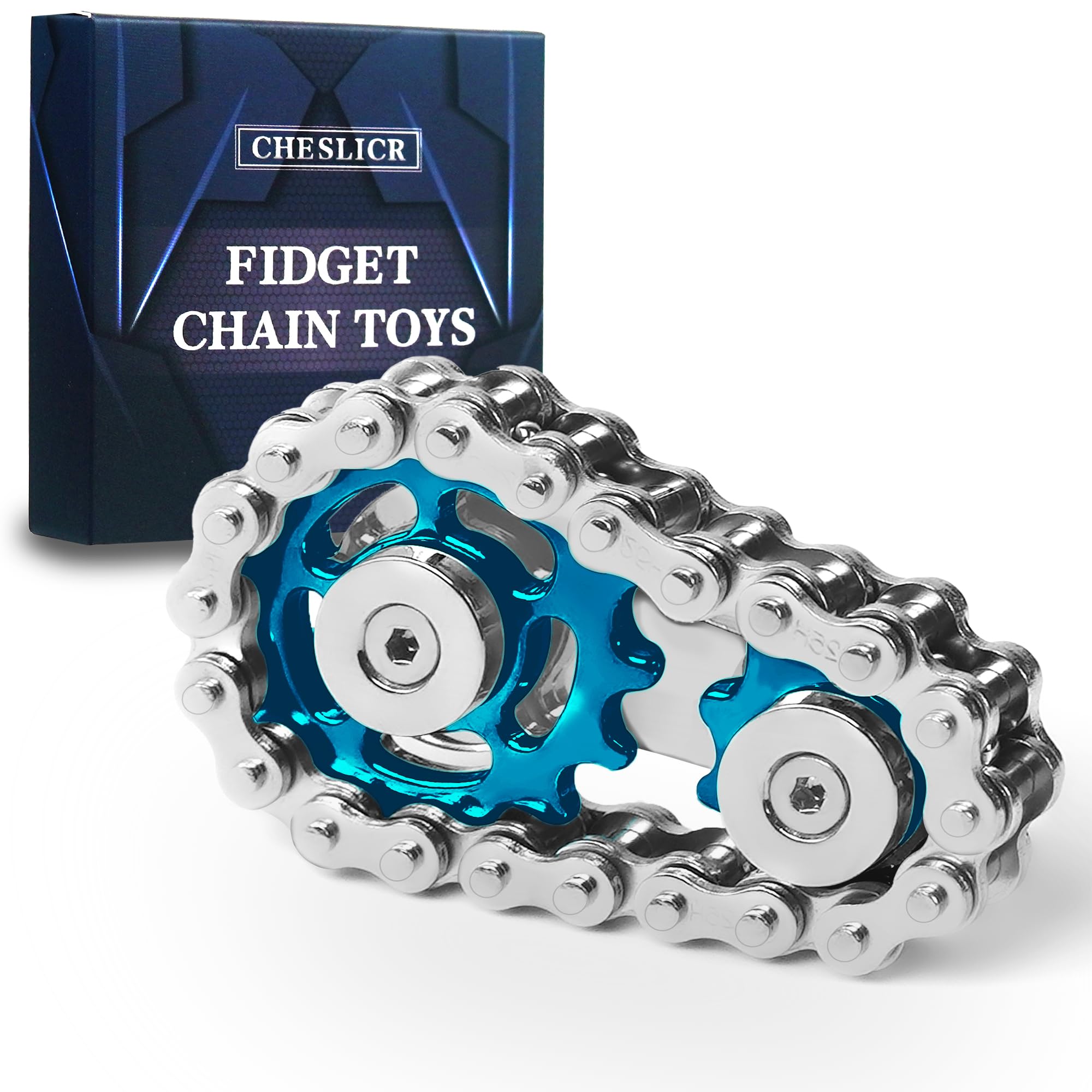 Photo 1 of Fidget Spinners Toys for Adults Metal Figette Bike Chain Pain Stim Fidgets Toy for Teens ADHD Cool Gadgets Desk Offices Gift Anxiety Relief Items Stress Tool Sensory Spiky Toy