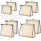 CINPIUK 8 Pack Handbag Dust Bags Clear Purse Storage Organizer for Closet, Hanging Zipper Storage Bag for Handbags