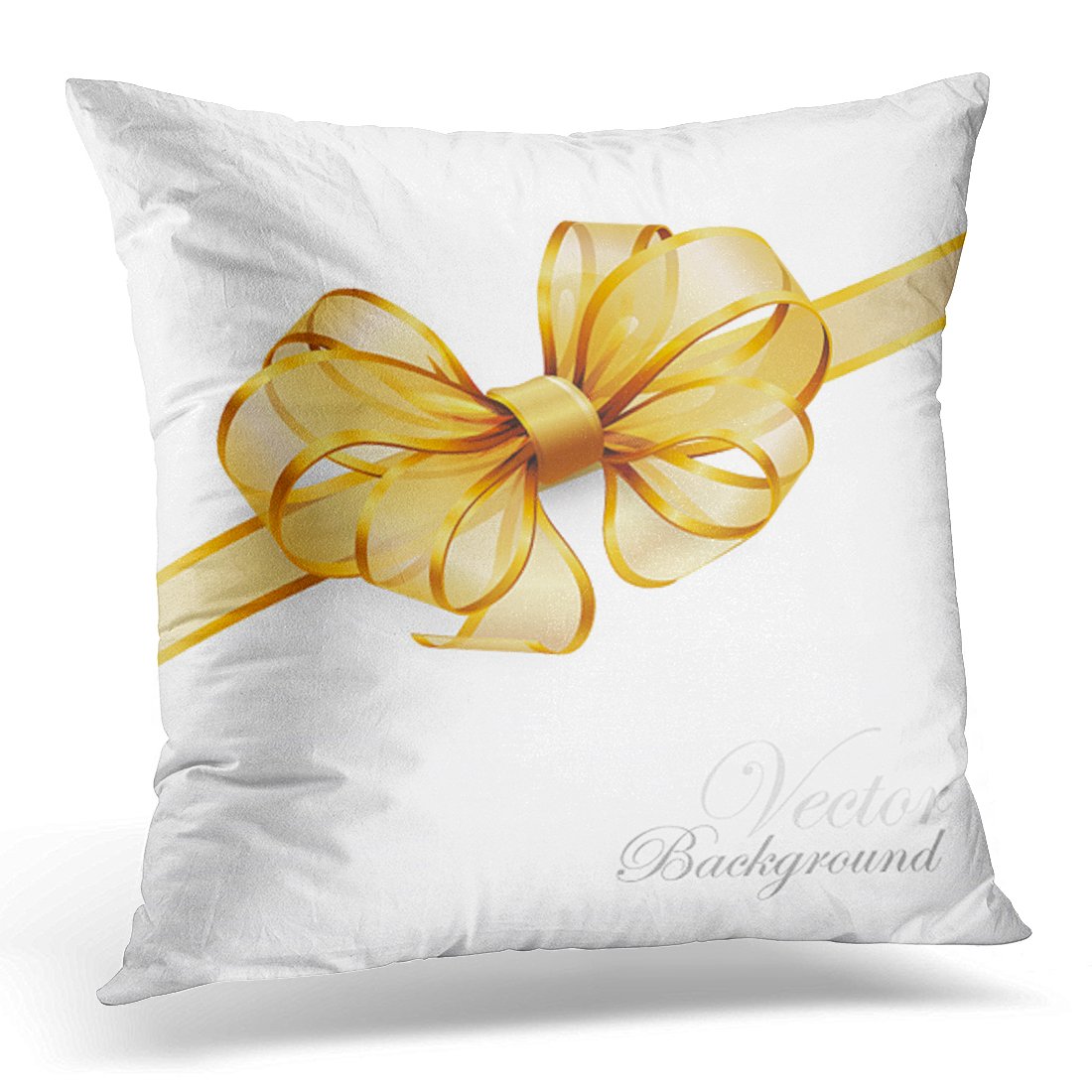 Amazon Com Sdamase Throw Pillow Cover Yellow Ribbon Golden Bow