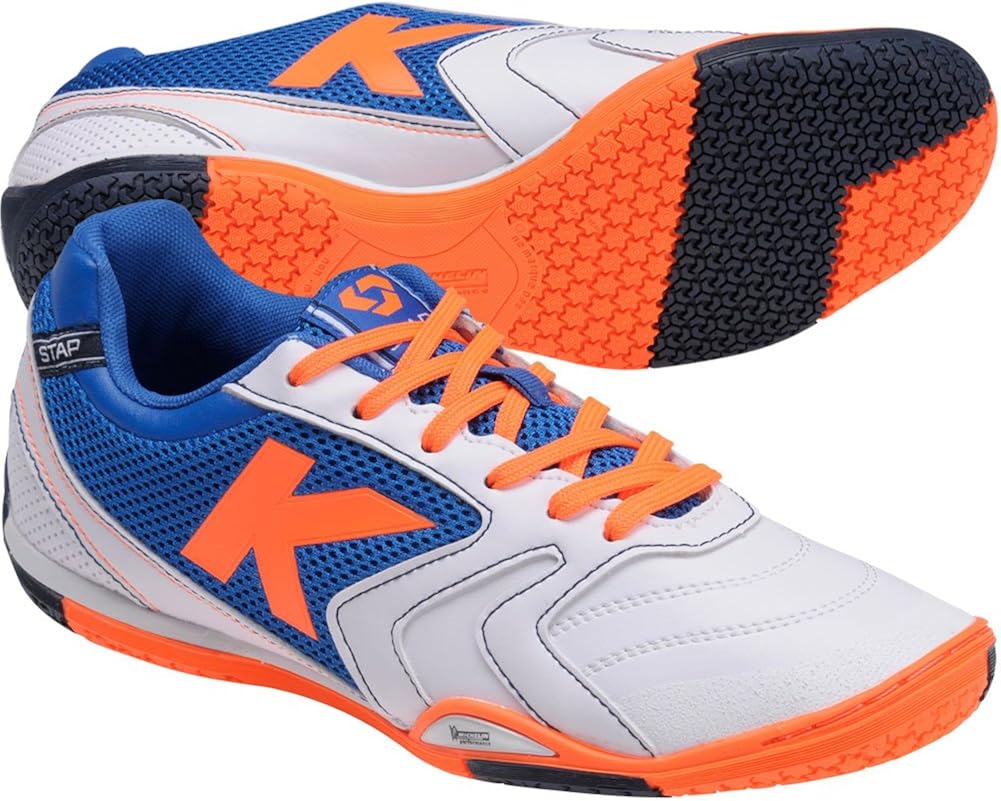 Amazon.com | Kelme Mens K-Tecnica Indoor Soccer Shoes White/Royal 8 | Shoes
