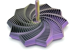 TRULY AMAZING THINGS Expanded Sensory Fidget Star with Handle – Visually Captivating and Satisfyingly Noisy! (Black - Gold - Purple, Medium)