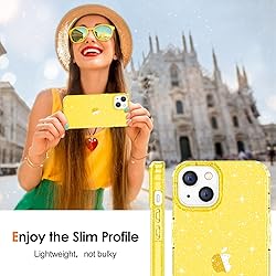 Hython Case for iPhone 15 Plus Case Glitter, Cute