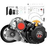 100CC 4-Stroke Gasoline Engine Kit, 3.5HP Bicycle Engine Kit, Hand Start Gas Engine with Chain Drive OHV Air-Cooling for Large Triangular Empty Frames &amp; Motorized Motor Bike Modification