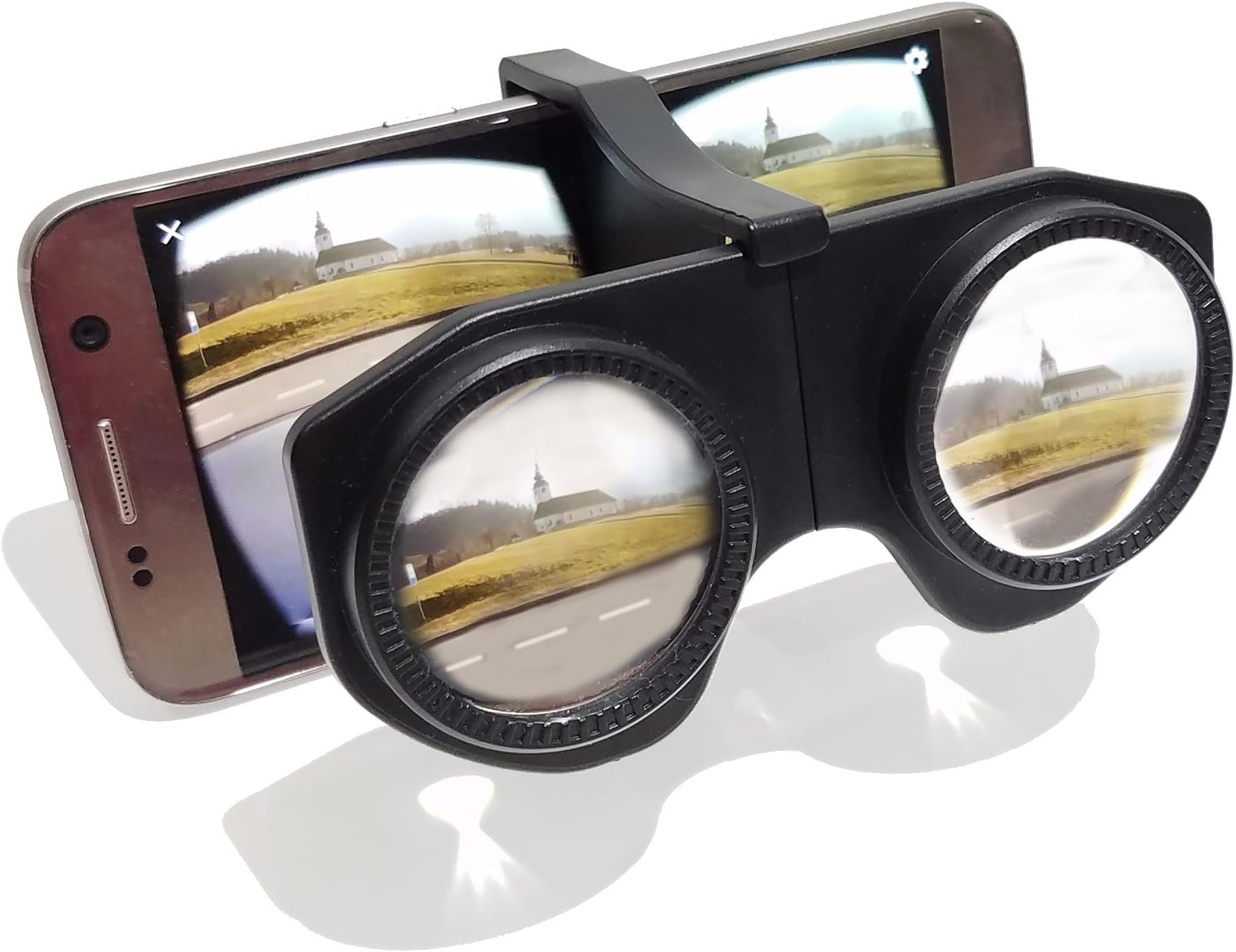 Mini Plastic Foldable 3D VR Glasses HD VR Lens, Virtual Reality Headset, Compatible Android & iOS Smartphones Within 3.5-6 inches (Black)