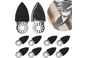 MOONDKIST 10 Pcs Oscillating Tool Sanding Pad, Triangular Finger Sanding Pads, Finger Sanding Pad for Multi Tool Sanding Attachment Surfaces Polish, Deburring, Mechanical Maintenance Cleaning