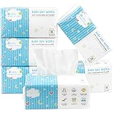 Orighty Baby Dry Wipes - Super Soft & Gentle Baby Washcloths, Use Wet or Dry, 100% Unscented Tissue for Babies Sensitive Skin, Ideal for Diaper Changes, Feeding, Nursing, Runny Nose & Drool, 600 Count