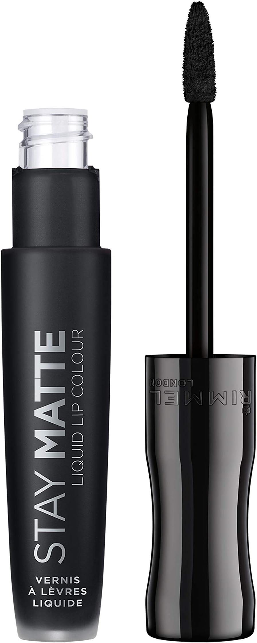 Rimmel Stay Matte Liquid Lipstick Pitch Black 12HR Kiss-Proof Waterproof