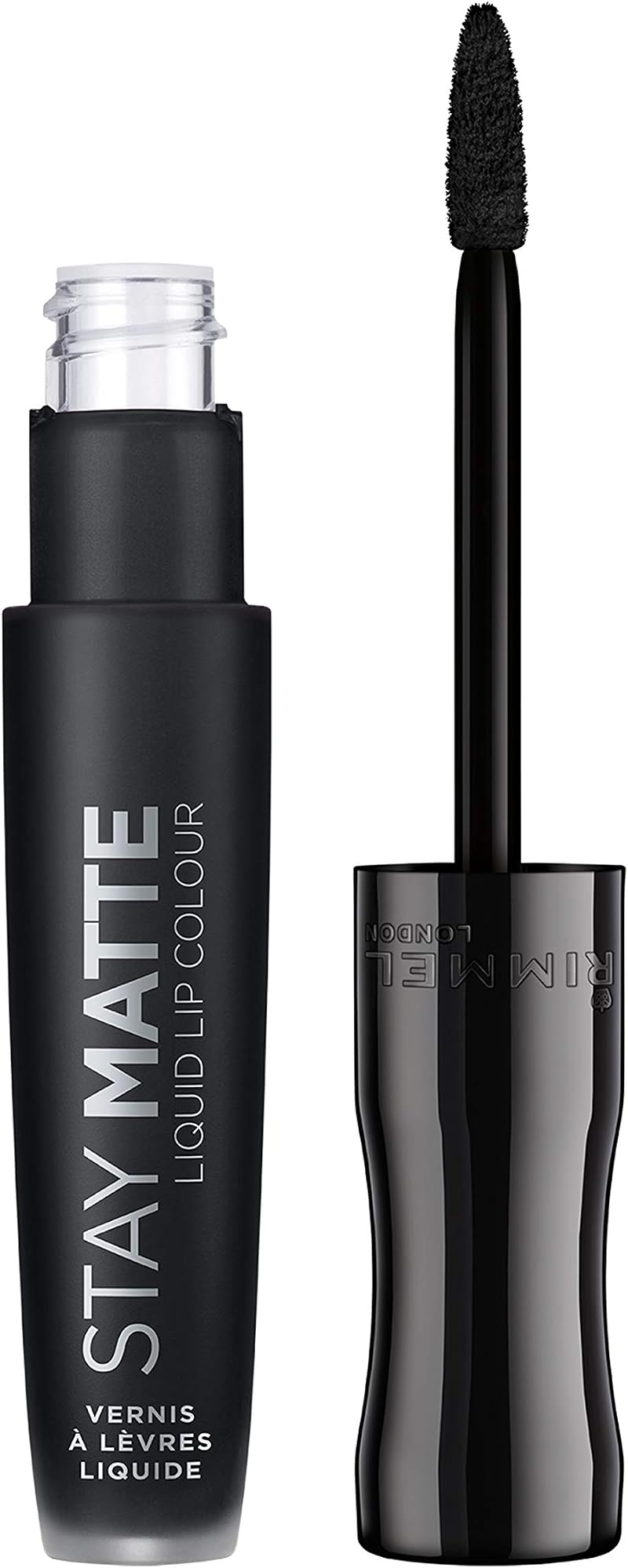Rimmel Stay Matte Liquid Lipstick Pitch Black 12HR Kiss-Proof Waterproof