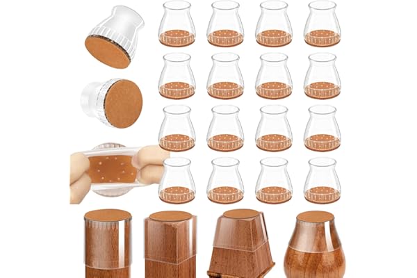 Chair Leg Floor Protectors, 24 Pack Silicone Furniture Pads for Hardwood Floors, Anti-Scratch Furniture Sliders Felt Pads, Noise-Reducing Chair Feet Covers, Table Legs Fit Sizes to(1.3" to 1.97")