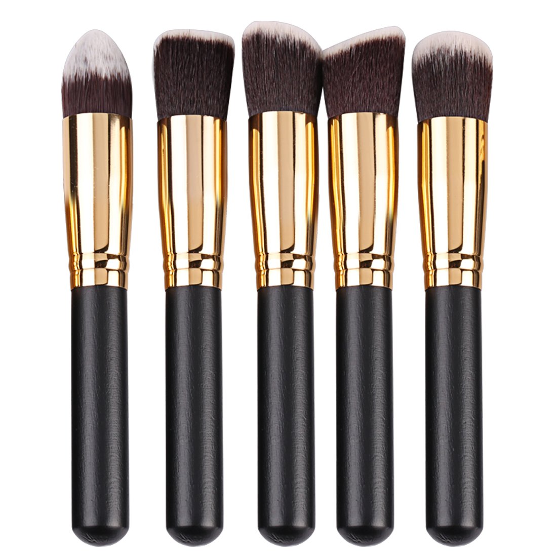 Pinceaux de maquillage, 10 pièces de brosses de maquillage cosmétiques, Brosse à Blush de 10 pièces, Pinceau aux yeux, aux lèvres, aux joues,Outils cosmétiques à Pinceau de Poutre Correcteur (Poignées Noires)