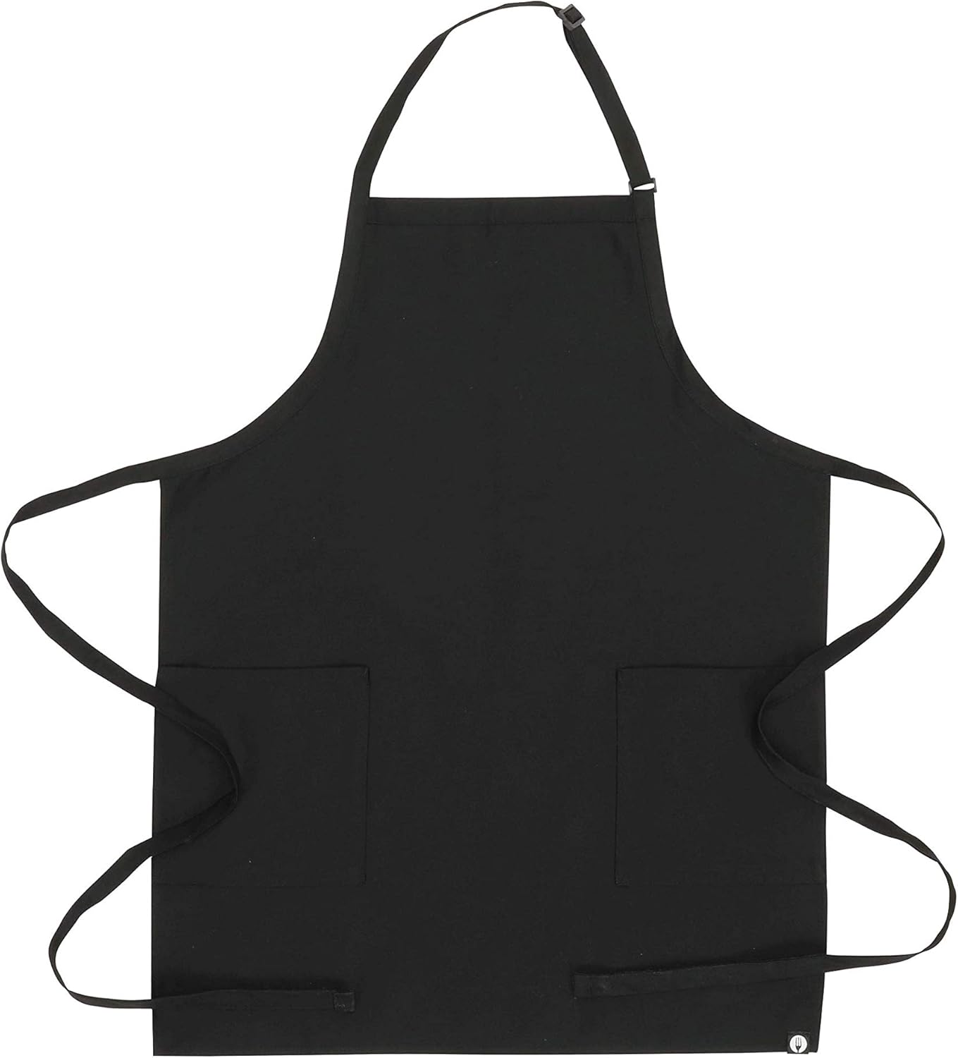 Chef Works Two Patch Pocket Bib Apron (F53), Black, Medium: Kitchen Aprons: Clothing