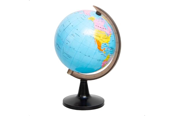Globo Terrestre Mapa Mundi Político Giratório De Mesa Em Português 24 cm Com Escalas, Países, Capitais, Cidades, Continentes.