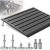 Nuvium Adjustable Threshold Ramp for Doorways, 30 x 36 in, 2.6-7.3 in | Aluminum Frame, Swivel Feet, Heightening Screws, 1100 lb Capacity, Non-Slip Surface, for Wheelchairs, Scooters, and Carts