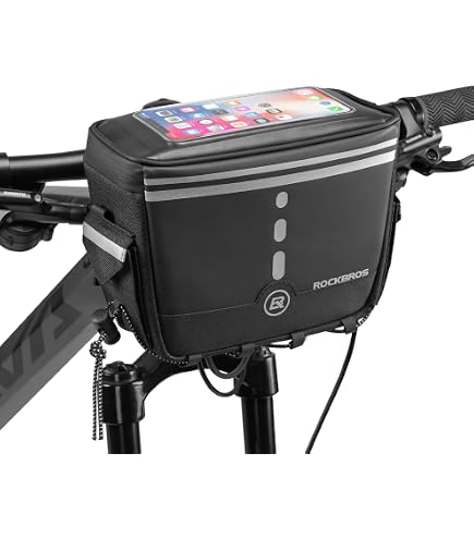 thumbnail image 2 of Welltop Bike Handlebar Bag - 4.2L Waterproof Cycling Bag With Phone Touch Screen 2 of 13