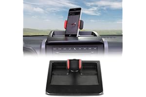 CheroCar JK Cellphone Dash Multi-Mount Phone Holder Stoage Tray System Kit fits for 2007-2011 Jeep Wrangler JK JKU, Organizer Box Interior Accessories, Black-K