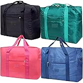 Travel Duffel Bag Lightweight Foldable Travel Bag for Women and Men Waterproof Tote Carry On Luggage Bag Weekender Overnight Bag (Blue+Green+Red+Black)