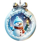 Christmas Ornament 2025 - Snowman Ornament - Snowman Ornaments for Christmas Tree - Acrylic Christmas Ornaments - Christmas Ornament 2025 - White Elephant Gifts - Xmas Tree Funny Decoration