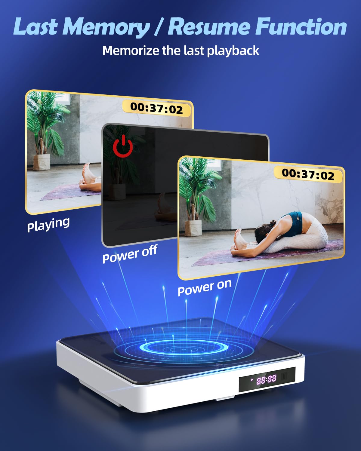 DVD Player Arafuna, DVD Player für Fernseher mit Alle Regionen Frei, DVD/CD-Player HDMI 1080P mit AV-Ausgang, USB Eingang, Fernbedienung und AV-Kabel, integriertes PAL/NTSC-Weiß 7