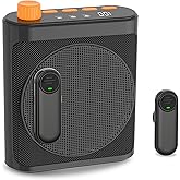 Voice Amplifier Wireless Microphone with Magnetic Lavalier, Portable Voice Amplifier for Teachers with 2 Mic, Rechargeable Bluetooth Speaker System for Classroom, Yoga, Meetings, Speeches