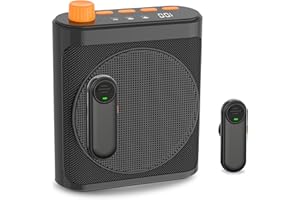 BEIGRAD Voice Amplifier Wireless Microphone with Magnetic Lavalier, Portable Voice Amplifier for Teachers with 2 Mic, Rechargeable Bluetooth Speaker System for Classroom, Yoga, Meetings, Speeches