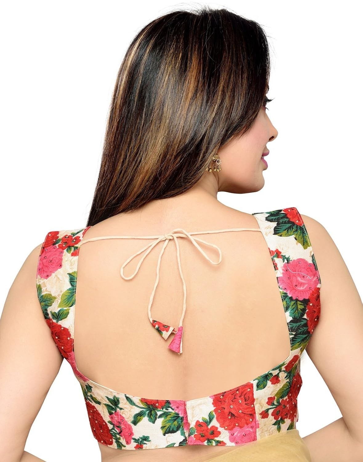 studio shringaar party multicolor polyster non-padded blouse