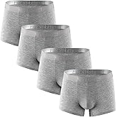 KNITLORD Men's Breathable Underwear Bamboo Viscose Boxer Briefs Short Leg Trunks 3 or 4 Pack