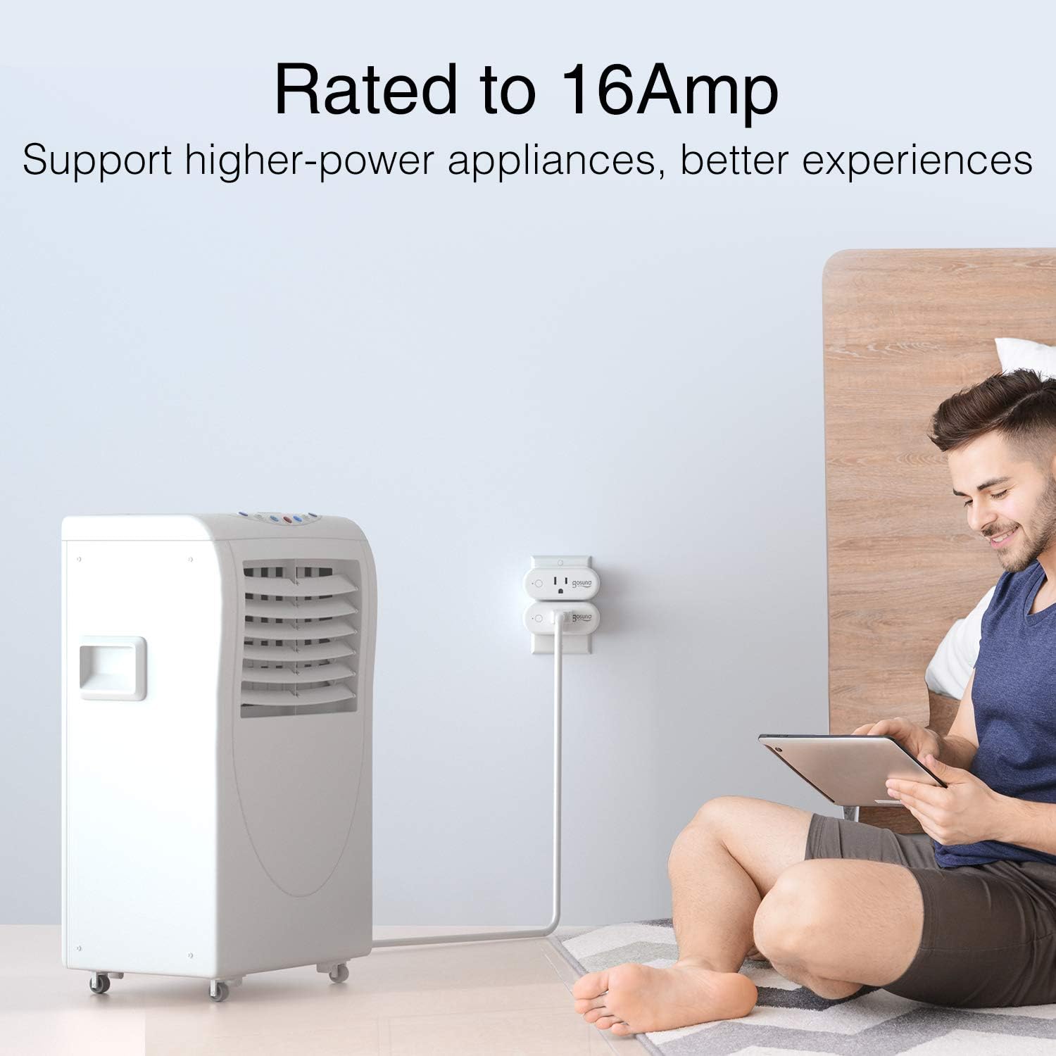 Smart Plug Gosund WiFi Outlet 16A Socket Works with Alexa Google Home Plugs, Voice and App Control, Schedule and Timer, No Hub Required, Support High Power Appliance, FCC Certification, 4 Pack - - 