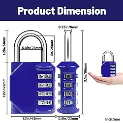 BTSYBTS 2 Pack Combination Lock 4 Digit, Resettable